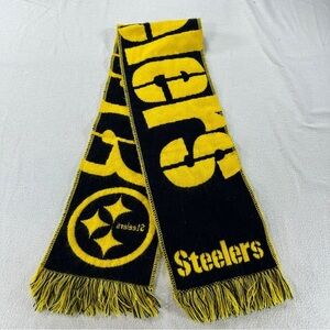 Forever Collectibles Black and Yellow Pittsburg Steelers Scarf 48” Length